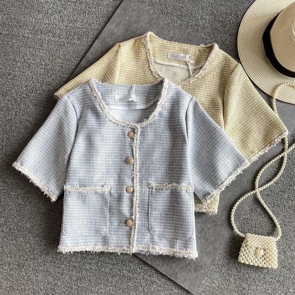 small fragrance cardigan coat for women crop fashion elegant vintage british outwear short-sleeved tweed short jacket women's jackets, Black;brown
small fragrance cardigan coat for women crop fashion elegant vintage british outwear short-sleeved tweed short jacket women's jackets, Black;brown