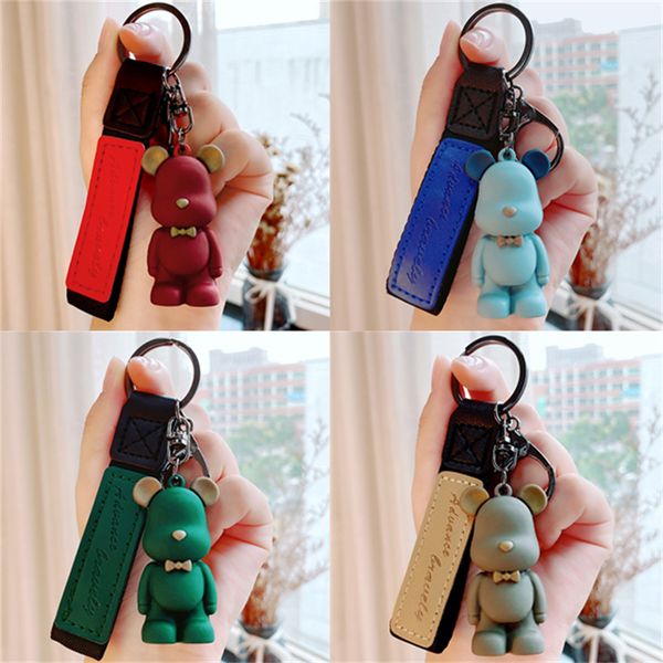2021 bow tie bear keychain creative cute bears key pendant, Silver 
2021 bow tie bear keychain creative cute bears key pendant, Silver