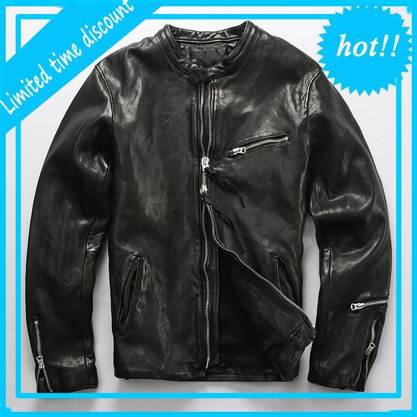 men's leather & faux sheep black jacket designer outwear genuine coat slim fit vintage motorcycle rider jackets
men's leather & faux sheep black jacket designer outwear genuine coat slim fit vintage motorcycle rider jackets