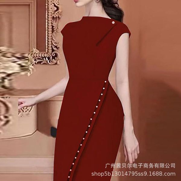 sleeveless dresses neckline design women business dress solid color side slit fastener decoration bodycon casual, Black;gray
sleeveless dresses neckline design women business dress solid color side slit fastener decoration bodycon casual, Black;gray