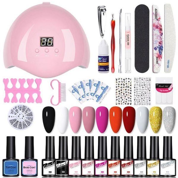 nail set 36w uv led lamp dryer with 10pcs polish polishing kit potherapy glue color sequin tool set1
nail set 36w uv led lamp dryer with 10pcs polish polishing kit potherapy glue color sequin tool set1