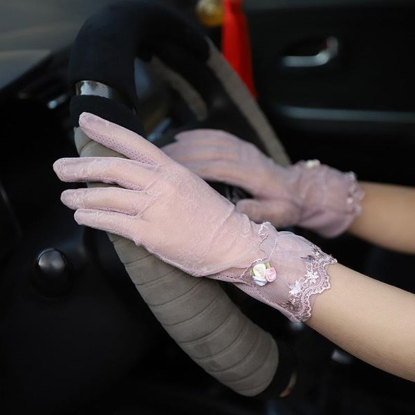 five fingers gloves spring and summer sun protection ladies silk thin short touch screen lace j49, Blue;gray
five fingers gloves spring and summer sun protection ladies silk thin short touch screen lace j49, Blue;gray