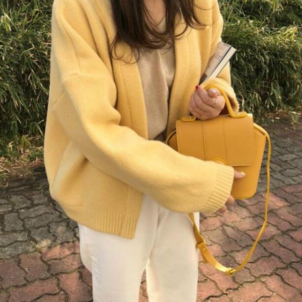 women's sweaters women autumn winter sweater coat 2021 yellow knitted cardigans casual loose plus size elegant pull femme hiver sueter, White;black
women's sweaters women autumn winter sweater coat 2021 yellow knitted cardigans casual loose plus size elegant pull femme hiver sueter, White;black