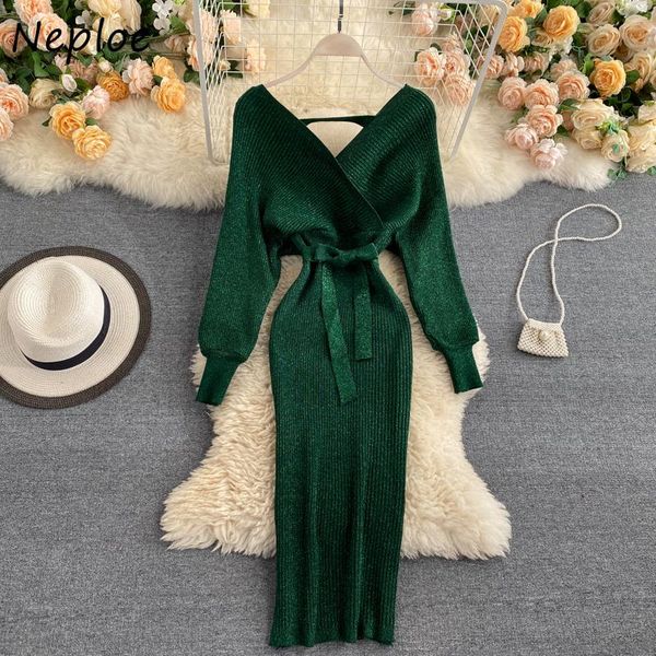 casual dresses neploe v-neck slim waist bodycon women chic drawstring knitted femme vestidos autumn fashion batwing sleeve dress, Black;gray
casual dresses neploe v-neck slim waist bodycon women chic drawstring knitted femme vestidos autumn fashion batwing sleeve dress, Black;gray