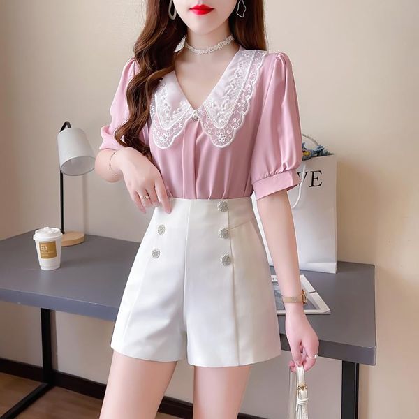 women's tracksuits silk chiffon summer suit, folding collar embroidered shirt, high waist, button, wide leg, shorts, 2-piece set, Gray
women's tracksuits silk chiffon summer suit, folding collar embroidered shirt, high waist, button, wide leg, shorts, 2-piece set, Gray