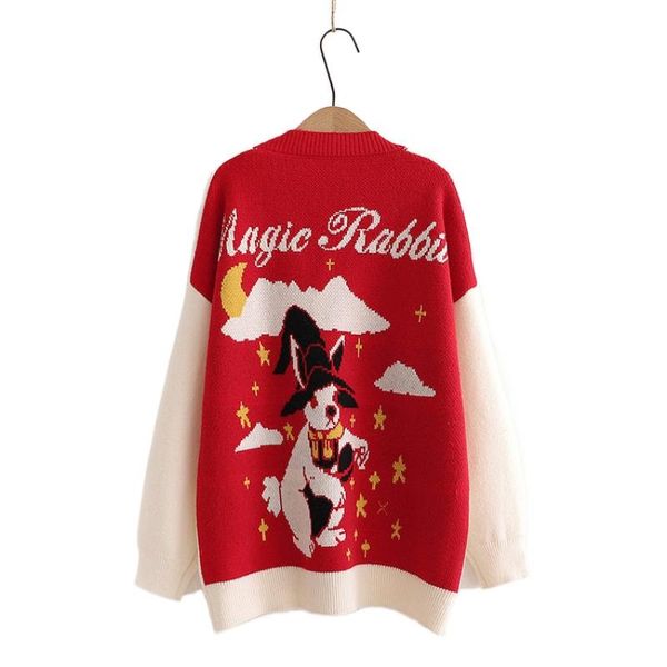 spring women cartoon embroidery cardigans sweater loose outer wear v-neck jacquard knitted sweaters 2112573 women's, White;black
spring women cartoon embroidery cardigans sweater loose outer wear v-neck jacquard knitted sweaters 2112573 women's, White;black