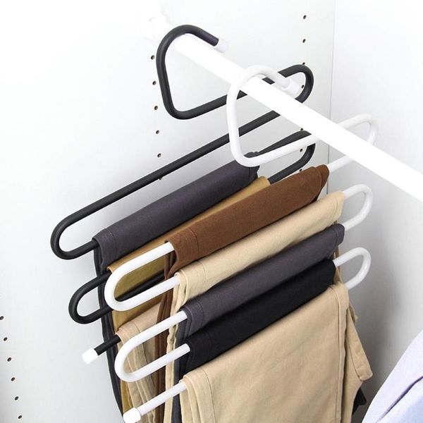 hangers & racks multifunction 5 layers s shape stainless steel trousers rack hanger for closet storage
hangers & racks multifunction 5 layers s shape stainless steel trousers rack hanger for closet storage