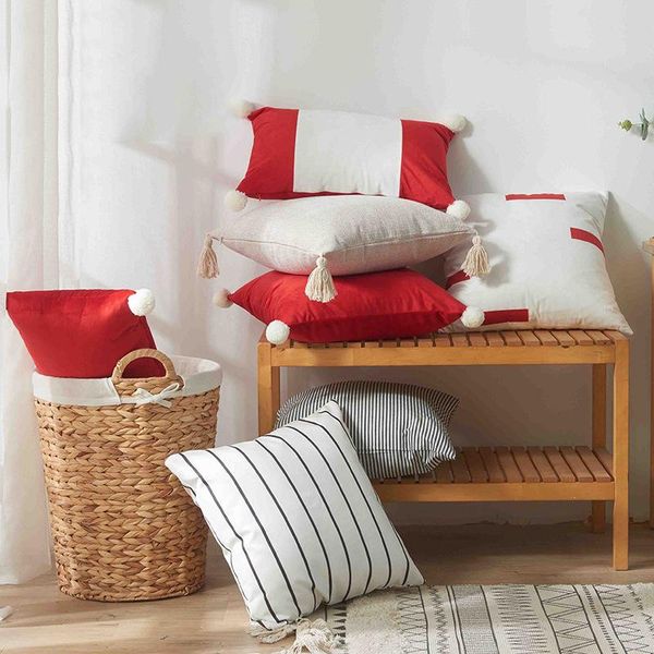 cushion/decorative pillow square plush pillows case with pompom christmas party pillowcase merry striped printed cushion cover
cushion/decorative pillow square plush pillows case with pompom christmas party pillowcase merry striped printed cushion cover