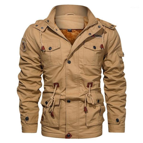 jackets men winter military jacket thicken fleece bomber coat casual cargo hooded clothing men's, Black;brown
jackets men winter military jacket thicken fleece bomber coat casual cargo hooded clothing men's, Black;brown
