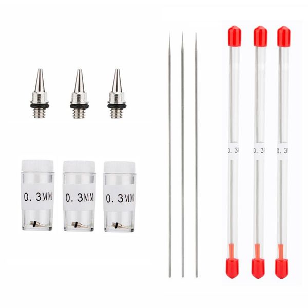 professional spray guns 3pcs 0.3mm airbrush nozzle and needles replacement parts for gun
professional spray guns 3pcs 0.3mm airbrush nozzle and needles replacement parts for gun