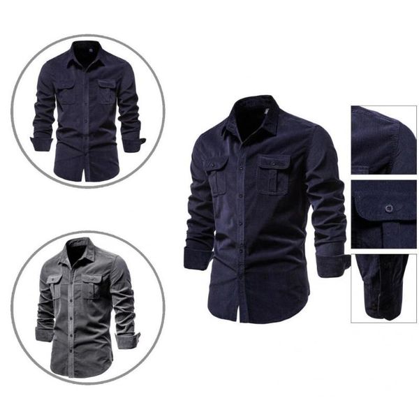 men's casual shirts winter shirt long sleeve all match two pockets button decor pure color male for work, White;black
men's casual shirts winter shirt long sleeve all match two pockets button decor pure color male for work, White;black