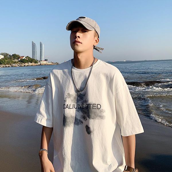 men's t-shirts summer hong kong style t-shirt boys short-sleeved 2021 fashion brand loose large size five-point sleeve ins trend wild t, White;black
men's t-shirts summer hong kong style t-shirt boys short-sleeved 2021 fashion brand loose large size five-point sleeve ins trend wild t, White;black