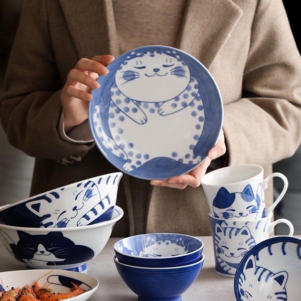 dishes & plates cute cat ceramic plate japanese style dinner blue andwhite porcelain bowls household creative platos de cena
dishes & plates cute cat ceramic plate japanese style dinner blue andwhite porcelain bowls household creative platos de cena