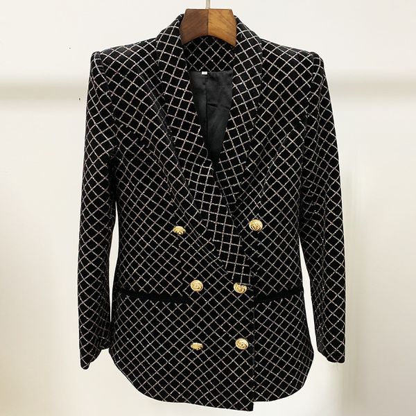 women's jackets fancy ol'double-breasted veet blazers 2021 winter of high-quality women plaid blazer tailored jacket b373, Black;brown
women's jackets fancy ol'double-breasted veet blazers 2021 winter of high-quality women plaid blazer tailored jacket b373, Black;brown