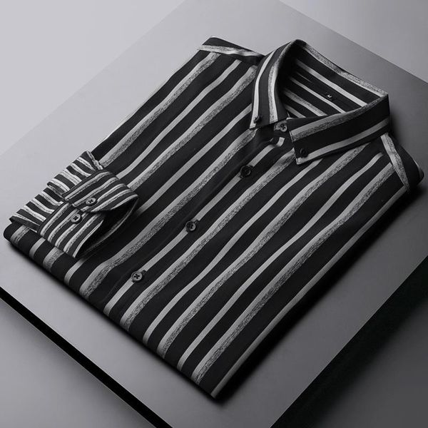 men's casual shirts autumn and winter male fashion long sleeve mens luxury vertical stripe slim fit man 3xl, White;black
men's casual shirts autumn and winter male fashion long sleeve mens luxury vertical stripe slim fit man 3xl, White;black