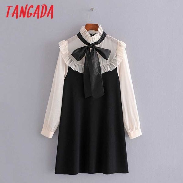 tangada fashion women bow neck vintage sweater dress long sleeve ladies patchwork mini dress 3h188 210609, Black;gray
tangada fashion women bow neck vintage sweater dress long sleeve ladies patchwork mini dress 3h188 210609, Black;gray