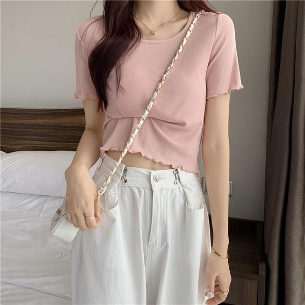 women's t-shirt round neck short-sleeved for women summer 2021 korean style slim fit slimming versatile short trendy, White
women's t-shirt round neck short-sleeved for women summer 2021 korean style slim fit slimming versatile short trendy, White