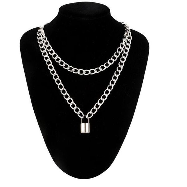 pendant necklaces punk chain necklace with lock women girl padlock pendants gothic aesthetic accessories jewelry on the neck, Silver
pendant necklaces punk chain necklace with lock women girl padlock pendants gothic aesthetic accessories jewelry on the neck, Silver