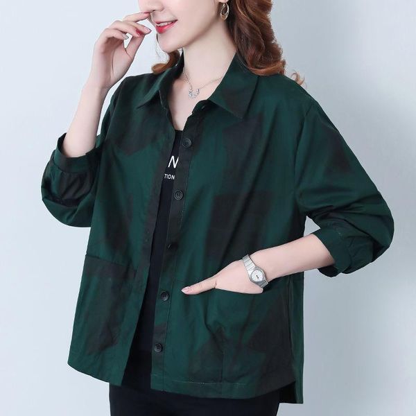 women's jackets 2021 spring korean version loose bf pockets single breasted coat long-sleeved jacket female retro print a73, Black;brown
women's jackets 2021 spring korean version loose bf pockets single breasted coat long-sleeved jacket female retro print a73, Black;brown