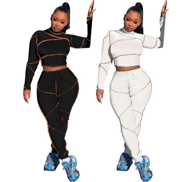 women's two piece pants tracksuit women matching sets clothes 2021 black girl long sleeve crop trousers workout active street wear, White
women's two piece pants tracksuit women matching sets clothes 2021 black girl long sleeve crop trousers workout active street wear, White
