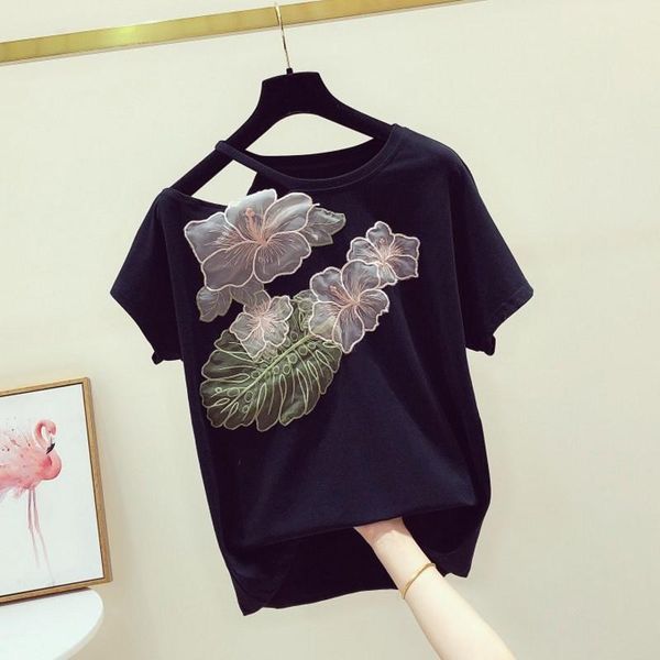 summer off-the-shoulder appliques printing o neck casual woman tshirts women's t-shirt, White
summer off-the-shoulder appliques printing o neck casual woman tshirts women's t-shirt, White