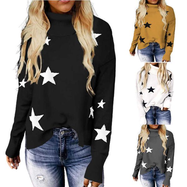women's thermal sweater women's sweater autumn winter knitted star pattern high ne long sleeve pullover, White;black
women's thermal sweater women's sweater autumn winter knitted star pattern high ne long sleeve pullover, White;black