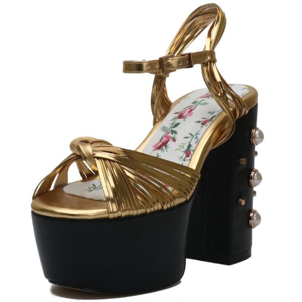 brand design high qiality women shoes pearl glod block heels platform party wedding large size 34-42 dress, Black
brand design high qiality women shoes pearl glod block heels platform party wedding large size 34-42 dress, Black