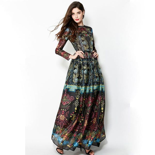 casual dresses sleeves long vintage spring elegant empire ball gown temperamental slim retro print floor-length dress women maxi, Black;gray
casual dresses sleeves long vintage spring elegant empire ball gown temperamental slim retro print floor-length dress women maxi, Black;gray