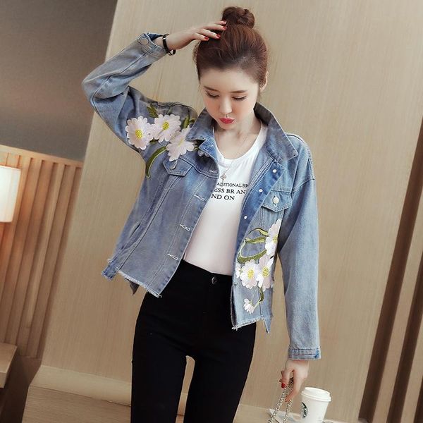 women's jackets embroidery cotton short denim jacket for women button floral female jean patchwork oversized and coats, Black;brown
women's jackets embroidery cotton short denim jacket for women button floral female jean patchwork oversized and coats, Black;brown