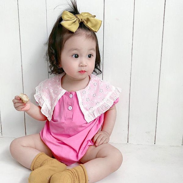 born baby girl short sleeve solid romper jumpsuit clothes toddler with lotis leaf collar jumpsuits, Blue
born baby girl short sleeve solid romper jumpsuit clothes toddler with lotis leaf collar jumpsuits, Blue