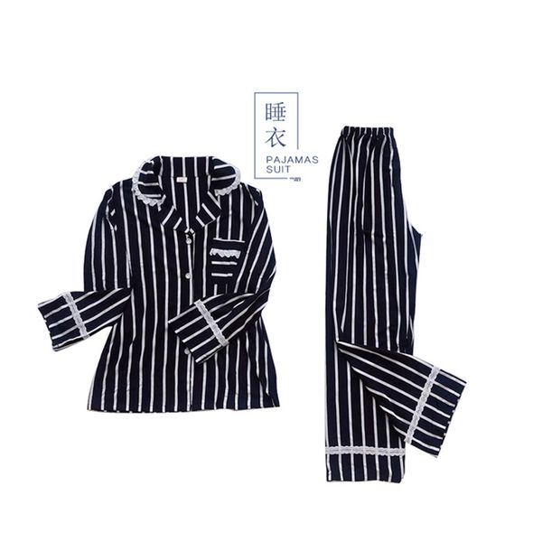cotton lace trim pajamas sets striped printed nightwear sleepwear family pijama night suit women casual home clothing, Black;red
cotton lace trim pajamas sets striped printed nightwear sleepwear family pijama night suit women casual home clothing, Black;red