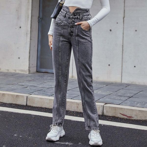 spring gray fashion denim high waist pocket straight leg trousers girl personality street ins bottoms all-match daily women's pants & c, Black;white
spring gray fashion denim high waist pocket straight leg trousers girl personality street ins bottoms all-match daily women's pants & c, Black;white