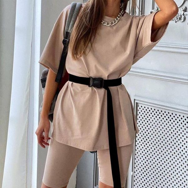 women casual two piece suit outfit tracksuit including belt loose and shorts set ladies 2 loungewear dress, White
women casual two piece suit outfit tracksuit including belt loose and shorts set ladies 2 loungewear dress, White