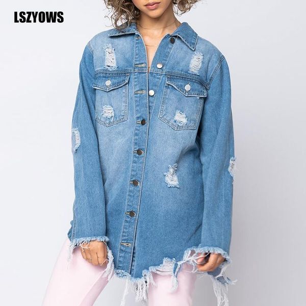 women's jackets autumn women ripped jean jacket coat fashion streetwear long sleeve vintage denim casual loose female outwear plus size, Black;brown
women's jackets autumn women ripped jean jacket coat fashion streetwear long sleeve vintage denim casual loose female outwear plus size, Black;brown