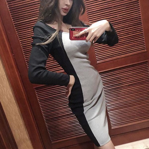 casual dresses o-neck bandage bodycon club dress long sleeve spring fall party moda feminina women's clothing, Black;gray
casual dresses o-neck bandage bodycon club dress long sleeve spring fall party moda feminina women's clothing, Black;gray