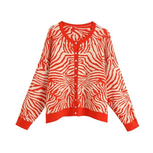 women's knits & tees 2021 fall round neck long sleeve front buttoned jacket animal print knit cardigan sweater, White
women's knits & tees 2021 fall round neck long sleeve front buttoned jacket animal print knit cardigan sweater, White