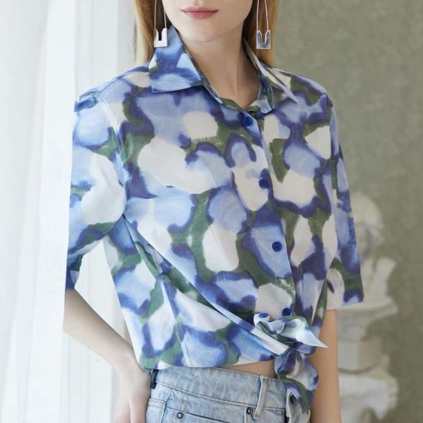 women's blouses & shirts color printed women shirt half sleeve turn-down collar loose casual lady summer 67q1, White
women's blouses & shirts color printed women shirt half sleeve turn-down collar loose casual lady summer 67q1, White