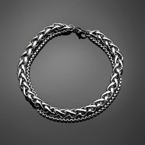 link, chain men's bracelet stainless stel curb cuban link multilayer for women wrist jewelry punk male bangle gift, Black
link, chain men's bracelet stainless stel curb cuban link multilayer for women wrist jewelry punk male bangle gift, Black