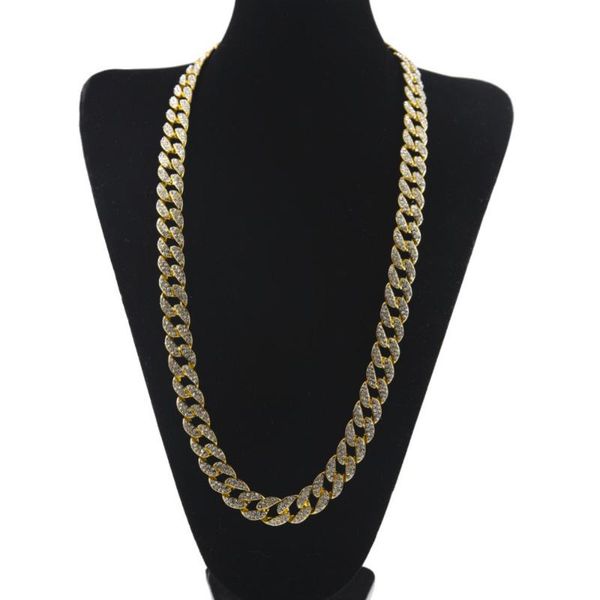chains men hip hop iced out bling necklaces 1.5cm width miami cuban link chain necklace hiphop jewelry, Silver