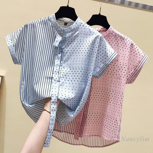 women's blouses & shirts summer blouse women polka dot striped shirt short sleeve temperament lady chiffon 2021 blue pink nancylim, White
women's blouses & shirts summer blouse women polka dot striped shirt short sleeve temperament lady chiffon 2021 blue pink nancylim, White