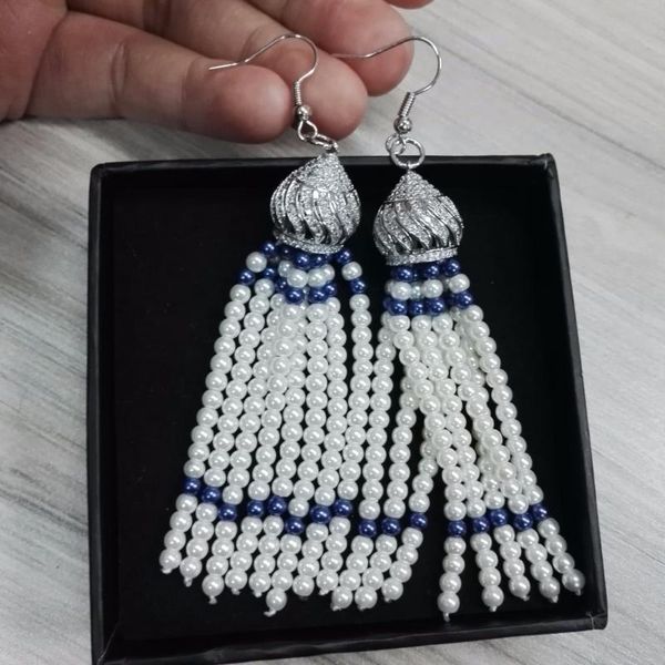 dangle & chandelier bohemia white cream pearl jewelry with cz zircon crown charms long 8 raws beaded tassel earrings for women girls gift, Silver
dangle & chandelier bohemia white cream pearl jewelry with cz zircon crown charms long 8 raws beaded tassel earrings for women girls gift, Silver