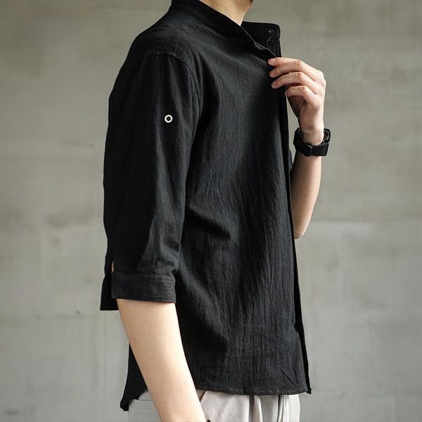 men's casual shirts fashion men solid color cotton linen loose thin camisa hombre mens clothing di50cs, White;black
men's casual shirts fashion men solid color cotton linen loose thin camisa hombre mens clothing di50cs, White;black