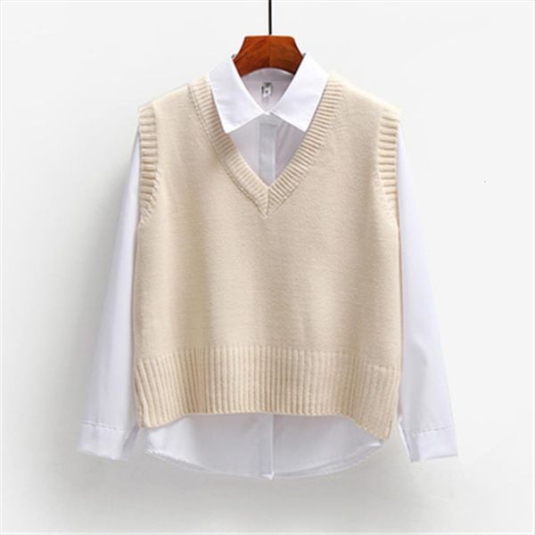 outerwear spring autumn women womens sweater short loose knitted sleeveless vest ladies v neck pullover female, White;black
outerwear spring autumn women womens sweater short loose knitted sleeveless vest ladies v neck pullover female, White;black