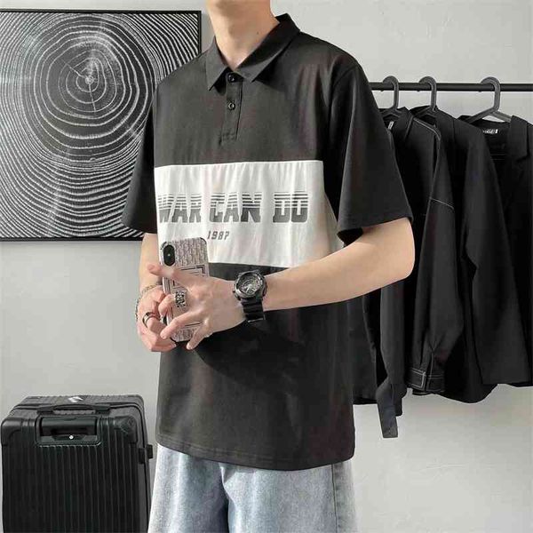2021 summer lapel popular thin polo shirt men's splicing english trend loose fashion short half sleeve, White;black
2021 summer lapel popular thin polo shirt men's splicing english trend loose fashion short half sleeve, White;black