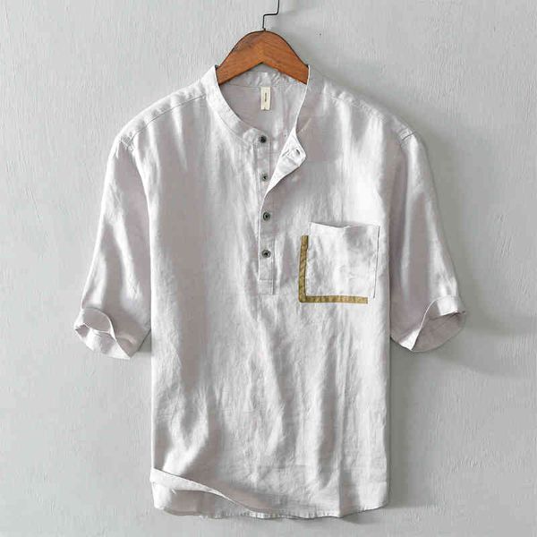 men's t-shirts 100% linen summer design stand collar solid brand breathable shirt for men short sleeve gray shirts male chemise j22m, White;black
men's t-shirts 100% linen summer design stand collar solid brand breathable shirt for men short sleeve gray shirts male chemise j22m, White;black