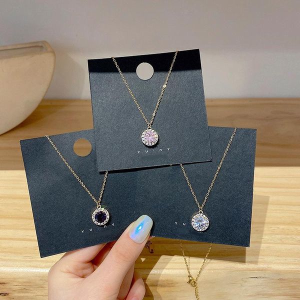 pendant necklaces spring and summer ladies necklace simple style round zircon clavicle, Silver
pendant necklaces spring and summer ladies necklace simple style round zircon clavicle, Silver
