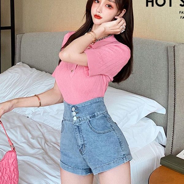 high-waisted denim shorts jeans feminine look thin summer wide-legged wild ultra-thin straight pants trend women's, Blue
high-waisted denim shorts jeans feminine look thin summer wide-legged wild ultra-thin straight pants trend women's, Blue