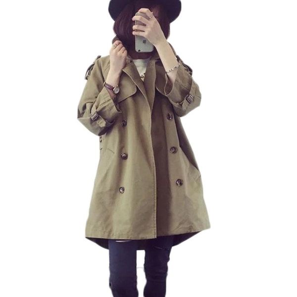 women's trench coats 2021 retro loose tooling wind washed cotton coat women nine-point sleeves long double-breasted windbreaker female, Tan;black
women's trench coats 2021 retro loose tooling wind washed cotton coat women nine-point sleeves long double-breasted windbreaker female, Tan;black