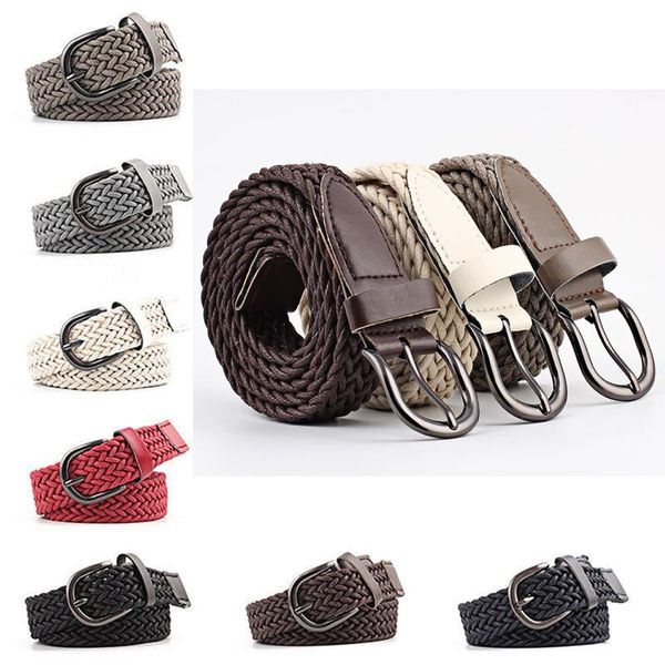 pcs fashion wild women lady braided belts solid simple buckle woven canvas waistband for dress ceinture cint, Black;brown
pcs fashion wild women lady braided belts solid simple buckle woven canvas waistband for dress ceinture cint, Black;brown