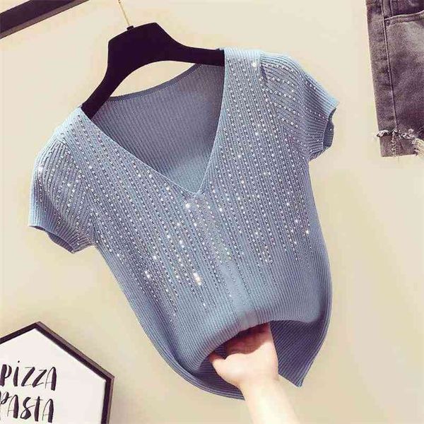 summer fashion the diamond v-neck short-sleeved sweater bottoming shirt women's loose thin pullover 210507, White;black
summer fashion the diamond v-neck short-sleeved sweater bottoming shirt women's loose thin pullover 210507, White;black